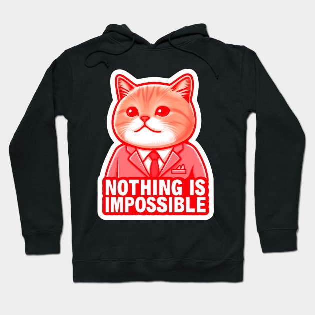 Nothing Is Impossible Cat Hoodie by Plushism